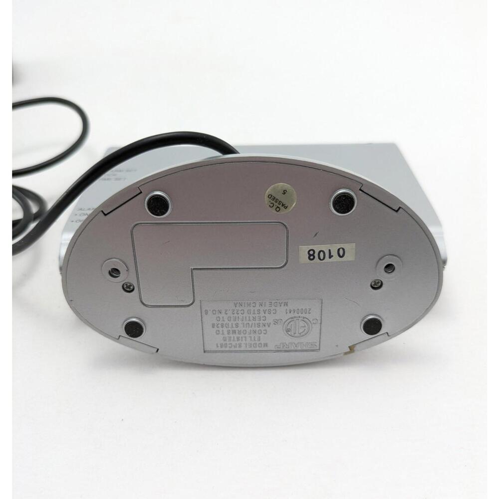 Sharp SPC061 Digital Silver LED Easy Read Alarm Clock Testing Working - Picture 2 of 4